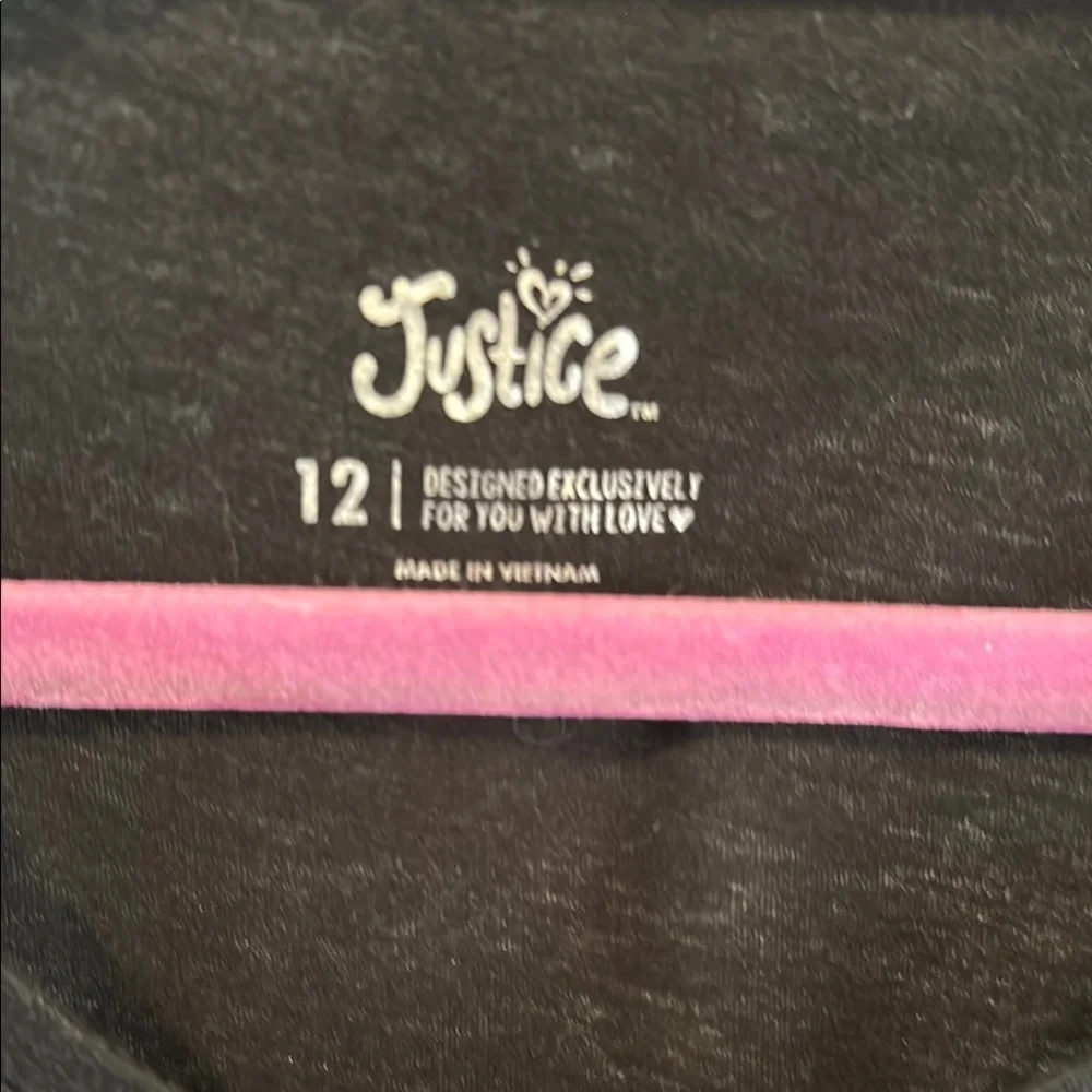 Justice 👧🏻🗽Sz 12 Black Short Sleeve Tee